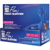 Flex Mavi Eldiven Midium Mavi Eldiven Latex Içrmez