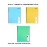 Flex Pastel Defter A4 72 Yaprak Kareli 3 Adet