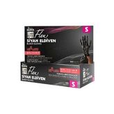 Flex Tek Kullanımlık Pudrasız Tpe Eldiven 100'lü S-siyah