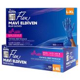 Flex TPE Hibrit Large Xlarge Mavi 100'lü Eldiven
