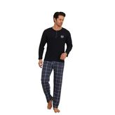 FLKN 7015 İnterlok Kışlık Ekose Pijamalı Erkek Pijama Takımı