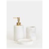 Flora Mermer 3'lü Banyo Seti - Gold