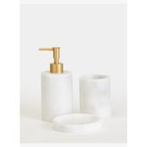 Flora Mermer 3'lü Banyo Seti - Mat Gold