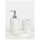 Flora Mermer 3'lü Banyo Seti - Silver
