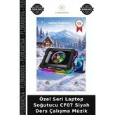 Floranova Özel Seri Laptop Soğutucu CF07 Siyah Ders Çalışma Müzik - Çok Renkli - Tek Ebat