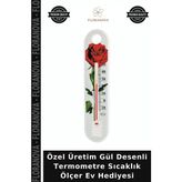 Floranova Özel Üretim Gül Desenli Termometre Sıcaklık Ölçer Ev Hediyesi - Çok Renkli - Tek Ebat