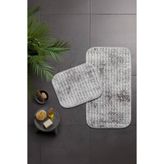 Floretta Bond 2'li Banyo Paspası,%100 Polyester, Gri
