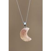 Flower Agate Doğal Taş Ay Model Kolye