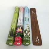 Flute Tütsü 3 Çeşit Limonotu, Lotus, Yasemin 60 Adet Tütsü Çubuğu ve Ahşap Tütsülük - Renkli
