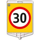 FM Trafik 30 kmh Dikdörtgen Uyarı Levhası
