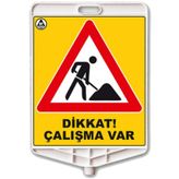 FM Trafik Yolda Çalışma Var Dikdörtgen Uyarı Levhası