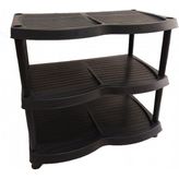 Foldhom 3 Katlı Plastik Ayakkabılık - Siyah