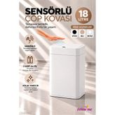 follow me Sensörlü Çöp Kovası 18 Litre Beyaz