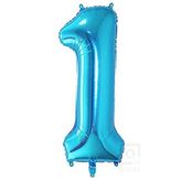 Folyo Balon 34 inç 80 cm 1 Rakam Mavi
