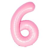 Folyo Balon 6 Rakamı Helyum Balon 76 Cm (PEMBE)
