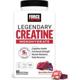 Force Factor Legendary Creatine Monohydrate Memory & Cognitive Sugar Free, Berry Blast 60 Chews