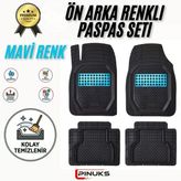 FORD TRANSİT CUSTOM - KAPALI KASA 2021 MODEL UYUMLU SİYAH- MAVİ RENK PREMİUM OTO PASPAS SETİ