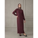 Foremia Reglan Kol Pike Elbise-Bordo - - S - M