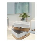 Forever İç Astarlı MDF Taban Katlanabilir 2'li Doğal Bambu Sepet Organizer