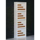 Formet 4 Raflı Mdf Dekorlu Metal Ayakkabılık - Beyaz