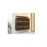 Formet Tablalı 4'lü MDF Kaplamalı Metal Ayakkabılık - Atrasit Natural Ceviz