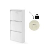 formood Kilitli 3'lü Metal Ayakkabılık - Beyaz - Ral 9016