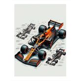 Formula 1 Yarış Arabası Desenli Ahşap Tablo