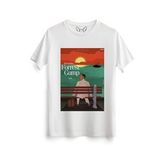 Forrest Gump Resimli Baskılı Beyaz Tshirt