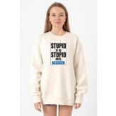 Forrest Gump Stupid Is As Stupid Does Ekru Kadın 2ip Sweatshirt