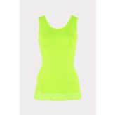 Fosfor Yesil Seamless Dantelli Genis Askili Atlet