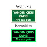Fotolümen Fosforlu Yangın Çıkış Kapısı/Fıre Exıt Gate Yön Levhası