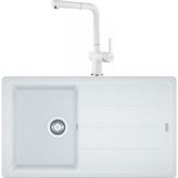 Franke Basis Bfg 611 Bianco Granit Evye + Active Plus Doccia 2.0 Batarya Set