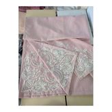 Fransız Dantelli Keten Tek Masa Örtüsü 160X220cm