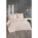Fransız Dantelli Seray Çeyizlik Nevresim Takımı Cappucino - 200 x 220 cm - Cappuccino