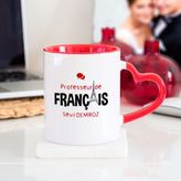 Fransızca Öğretmeni Kalpli Kupa Bardak