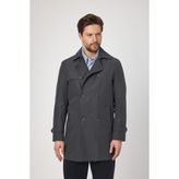 Frappoli Madrid Erkek Antrasit Kruvaze Yaka Slim Fit Pamuk Karışımlı Trençkot - 58
