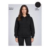 Freemen Kadın Siyah Kapüşonlu Cepli Basic Slim Fit Sweatshirt