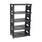 Freshlife Siyah Rattan Ayakkabılık