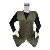 Fresh&moda Kadın Haki Yeşil Merserize Yelek