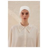 Freshscarfs Silikonlu Kaydırmaz Fileli Bone Ekru