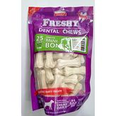 Freshy Dental Mini bones Sütlü Köpek Çiğneme Kemiği 25 Adet.250 gr