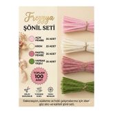 FREZYA Pembe Krem Şönil Seti 100 Adet