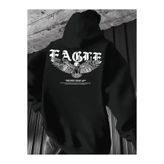 FUFLUNS EAGLE BASKILI OVERSİZE ERKEK KAPÜŞONLU SWEATSHİRT