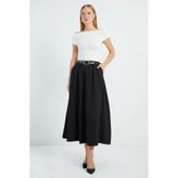 Fulla Moda Beli Kemerli Maxi Boy Etek