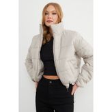 Fulla Moda Beli Lastikli Crop Şişme Mont
