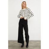 Fulla Moda Beli Lastikli Palazzo Triko Pantolon