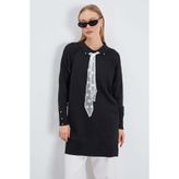 Fulla Moda Fullamodest Dantel Fularlı Triko Tunik