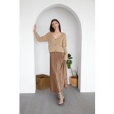 Fulla Moda Piliseli Beli Lastikli Etek