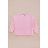 FullaModa 3 Iplik Basic Unisex Çocuk Sweatshirt - Pembe - 9 - 10 Yaş