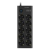 Fulltech Ftr14 Type-C Girişli Akım Korumalı 10 Lu Priz, 3 Usb